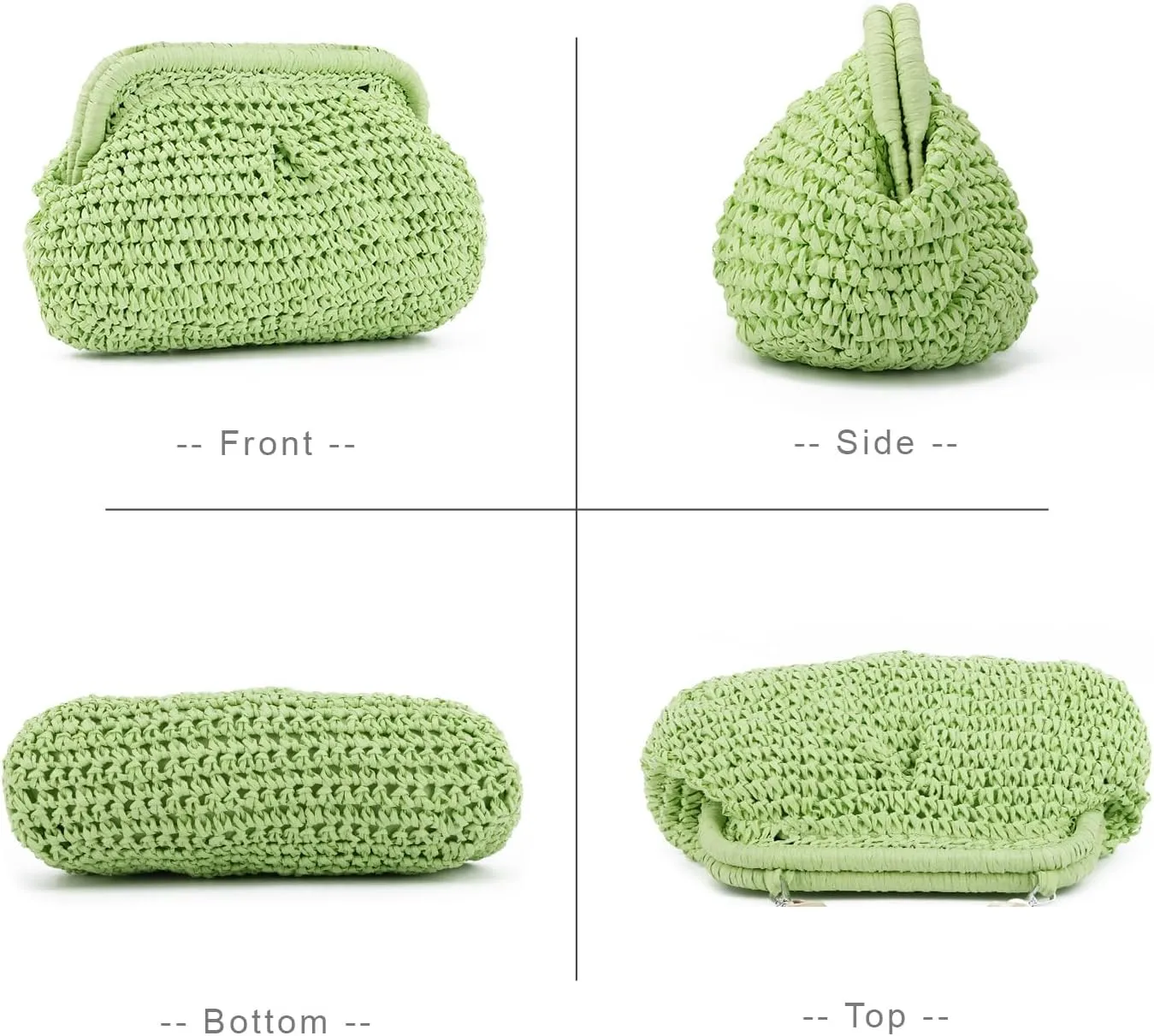 Straw Dumpling Clutch Bag - Woven Straw Tote Clutch Purse for Women - Summer Beach Bag - Wicker Clutch