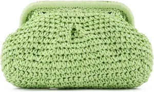 Straw Dumpling Clutch Bag - Woven Straw Tote Clutch Purse for Women - Summer Beach Bag - Wicker Clutch