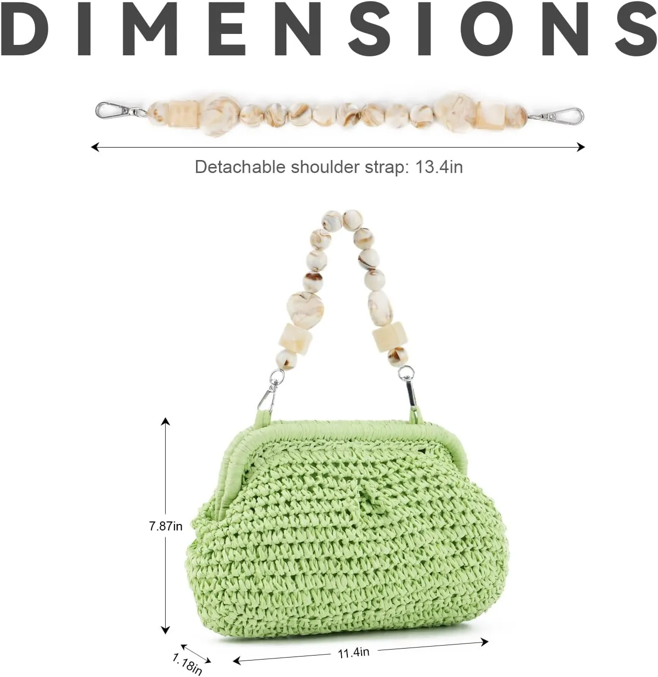 Straw Dumpling Clutch Bag - Woven Straw Tote Clutch Purse for Women - Summer Beach Bag - Wicker Clutch