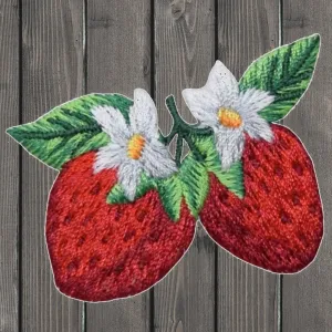 Strawberry Embroidered Patch — Iron On