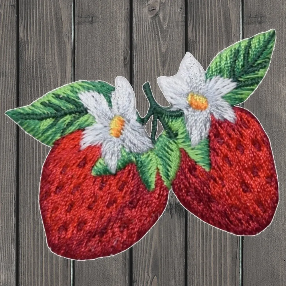 Strawberry Embroidered Patch — Iron On