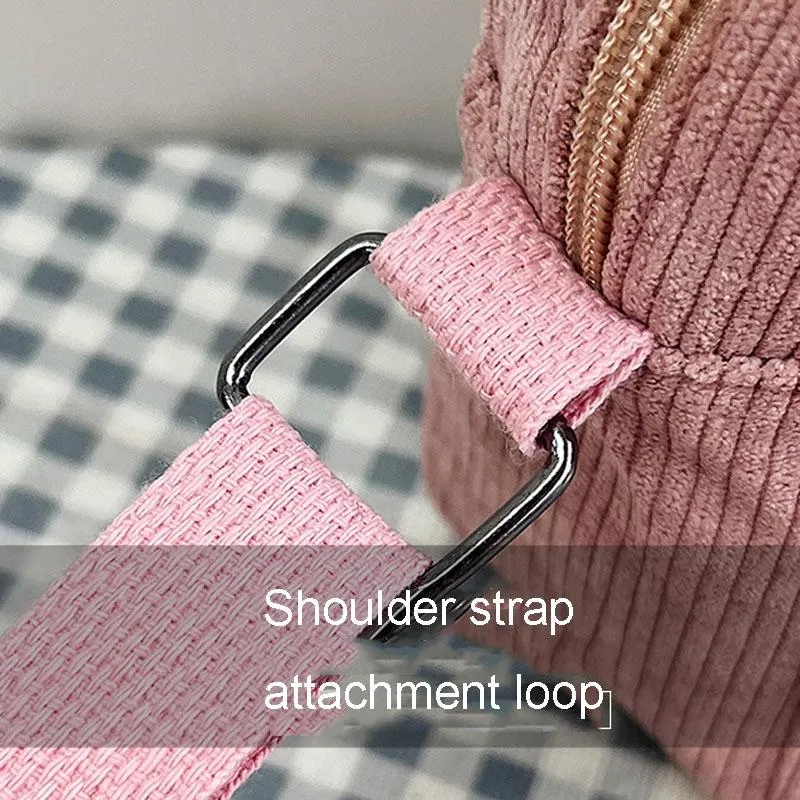 Striped Velvet Crossbody Bag Versatile & Simple