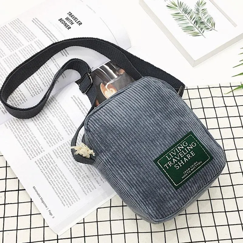 Striped Velvet Crossbody Bag Versatile & Simple
