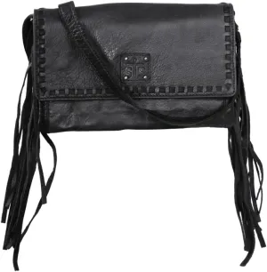 STS Ranchwear Womens Indie Harper Black Buffalo Leather Crossbody Bag