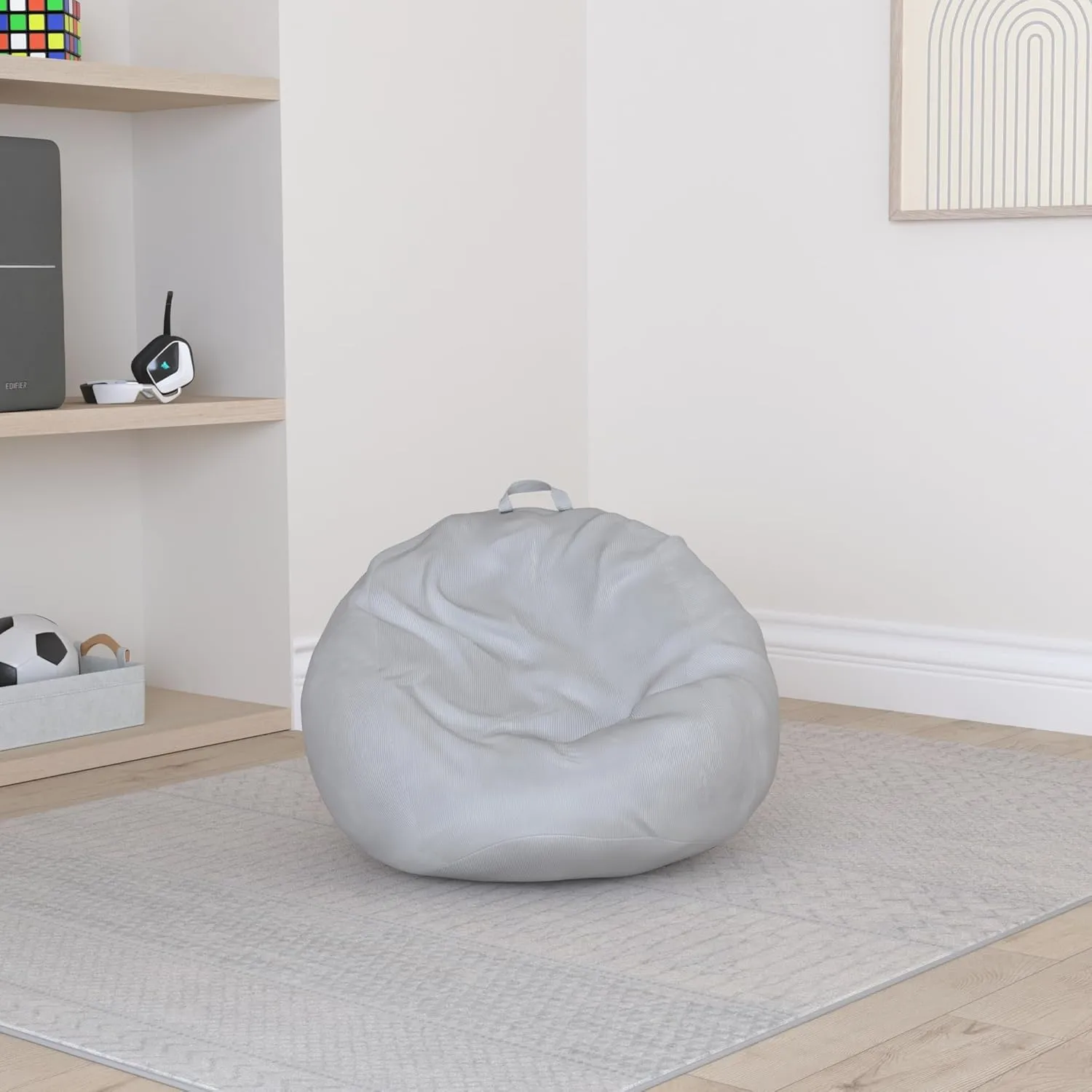 Stuffed Animal Storage Bean Bag Chair Cover (No Filler) Washable Ultra Soft Corduroy Bean Bag Cover for Organizing Plush Toys or Textile, Sack Bean Bag for Adults, Teens