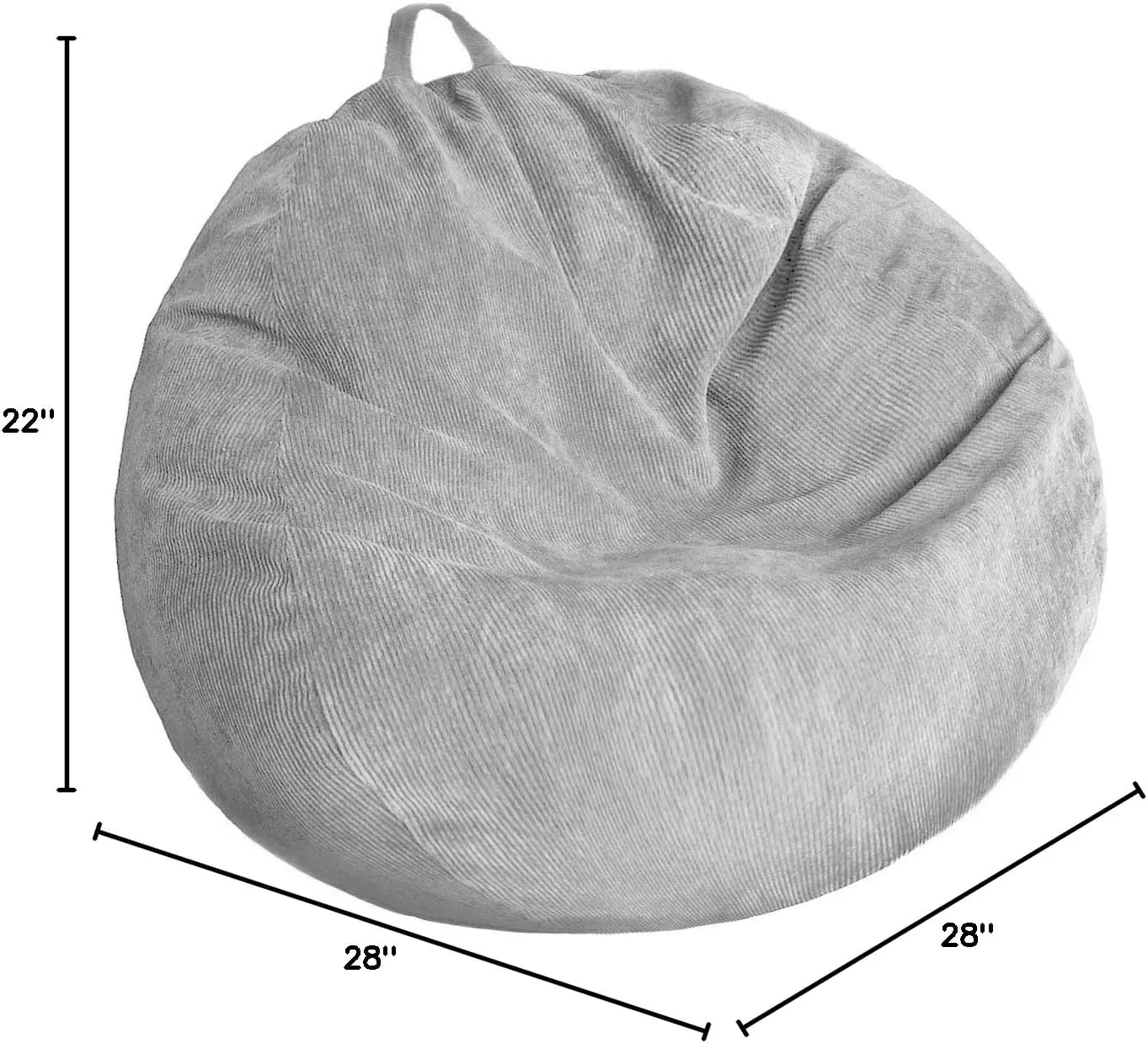 Stuffed Animal Storage Bean Bag Chair Cover (No Filler) Washable Ultra Soft Corduroy Bean Bag Cover for Organizing Plush Toys or Textile, Sack Bean Bag for Adults, Teens