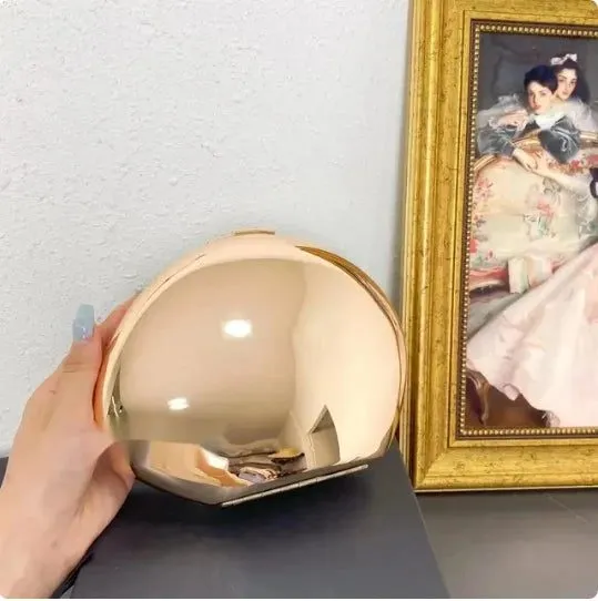 Stylish Silver Gold Metal Clutch Bag 2024