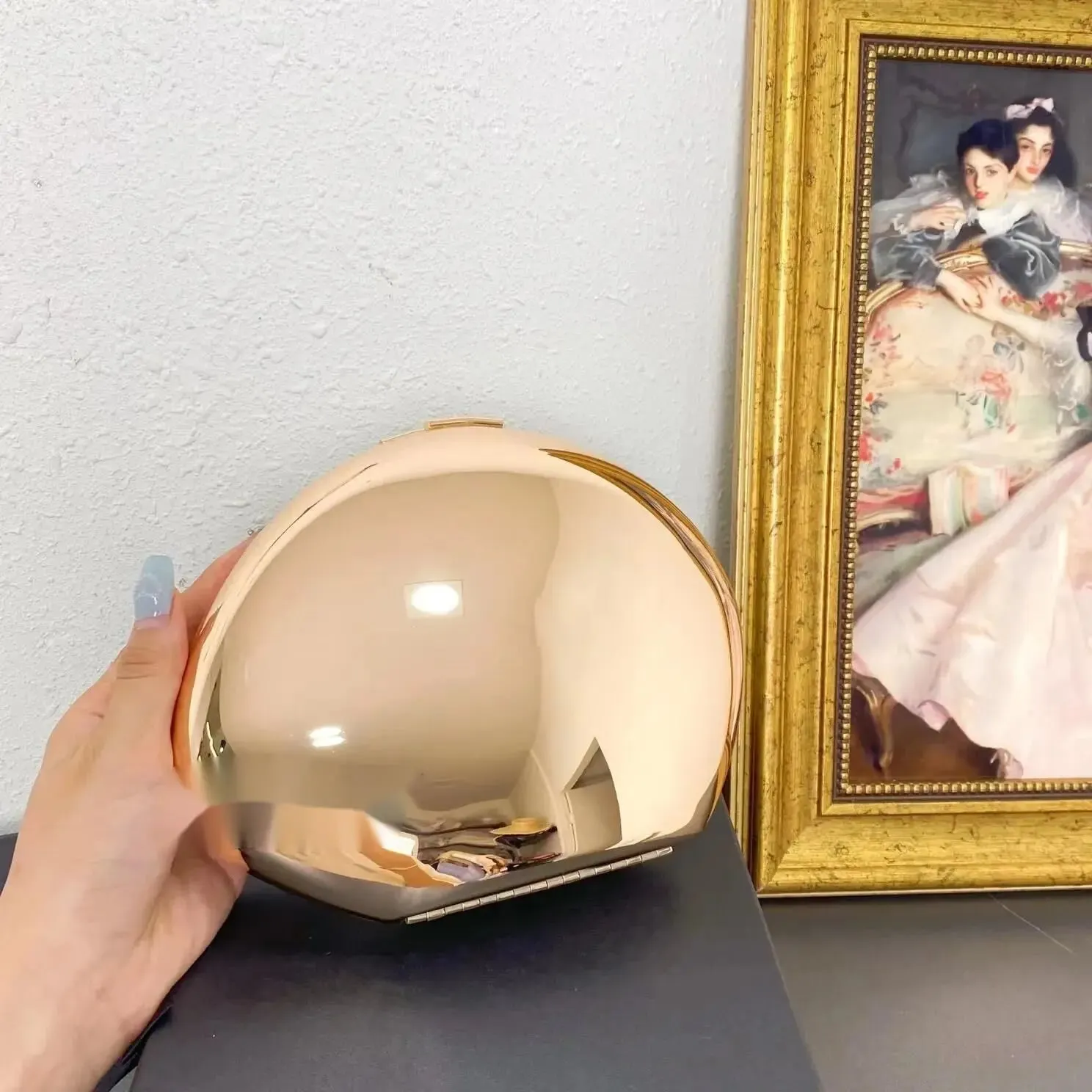 Stylish Silver Gold Metal Clutch Bag 2024