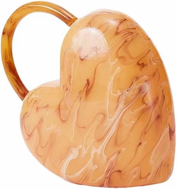 Stylish Women Acrylic Evening Clutch Heart Shape Handbag Amber Top Handle Purse Bag for Party Prom Cocktail