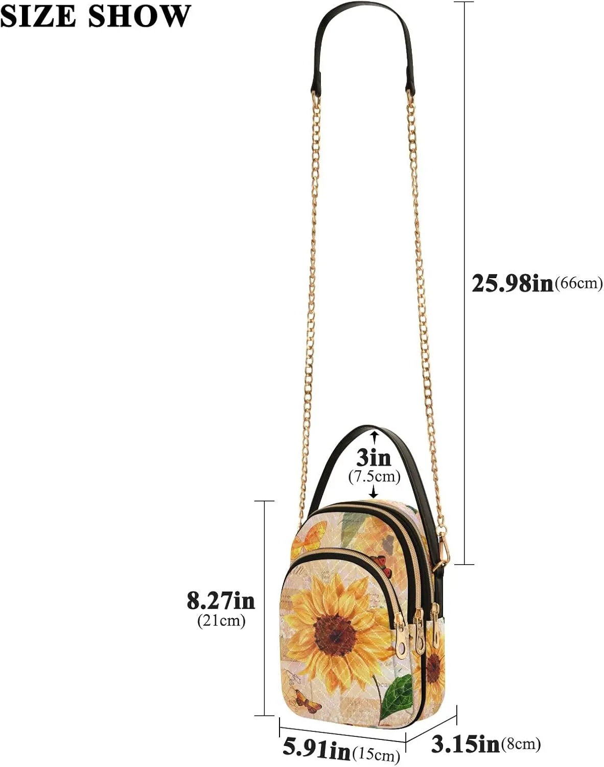 SUABO Crossbody Bag for Women, Cute Phone Purse Detachable Chain Bag Shoulder Handbag Wallet
