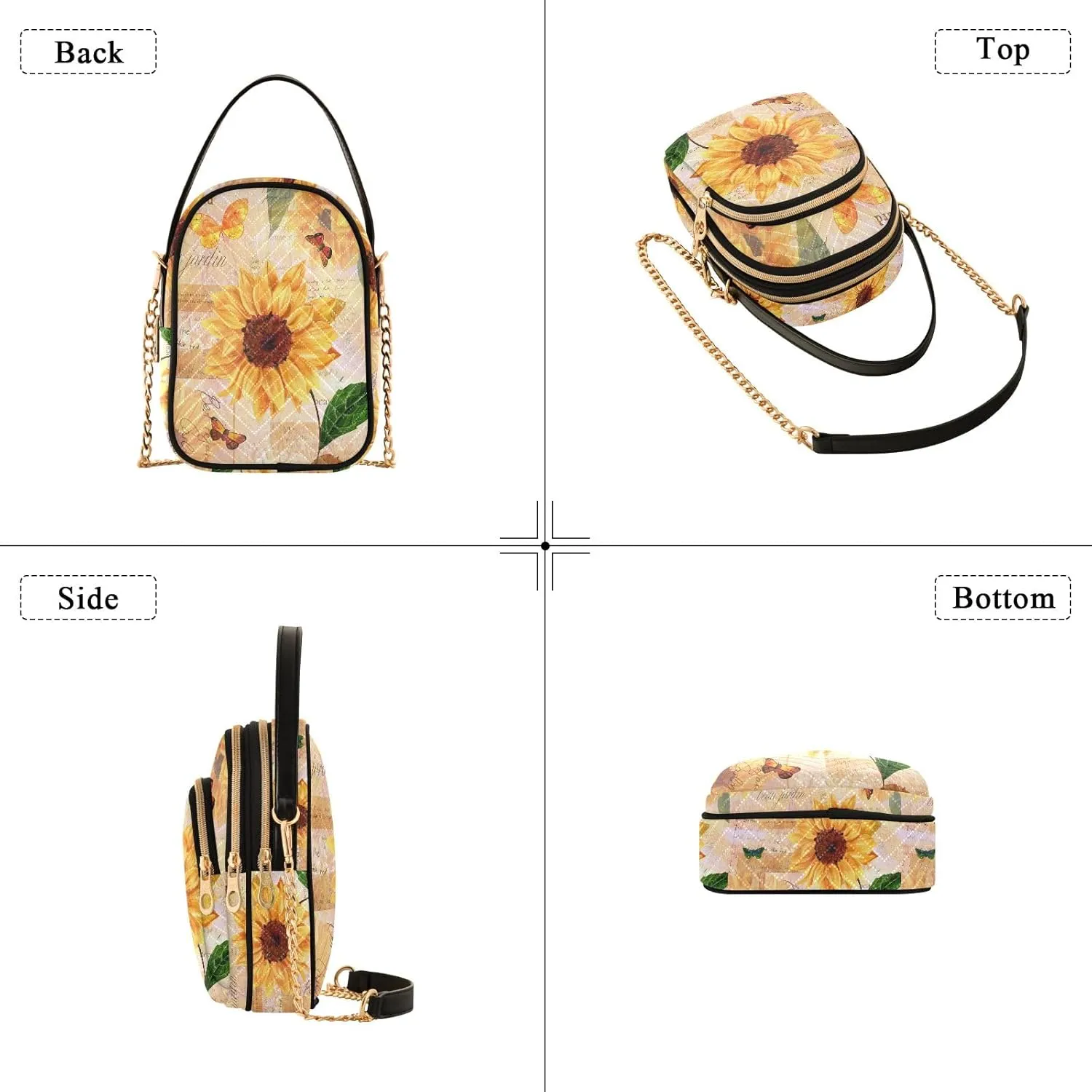 SUABO Crossbody Bag for Women, Cute Phone Purse Detachable Chain Bag Shoulder Handbag Wallet