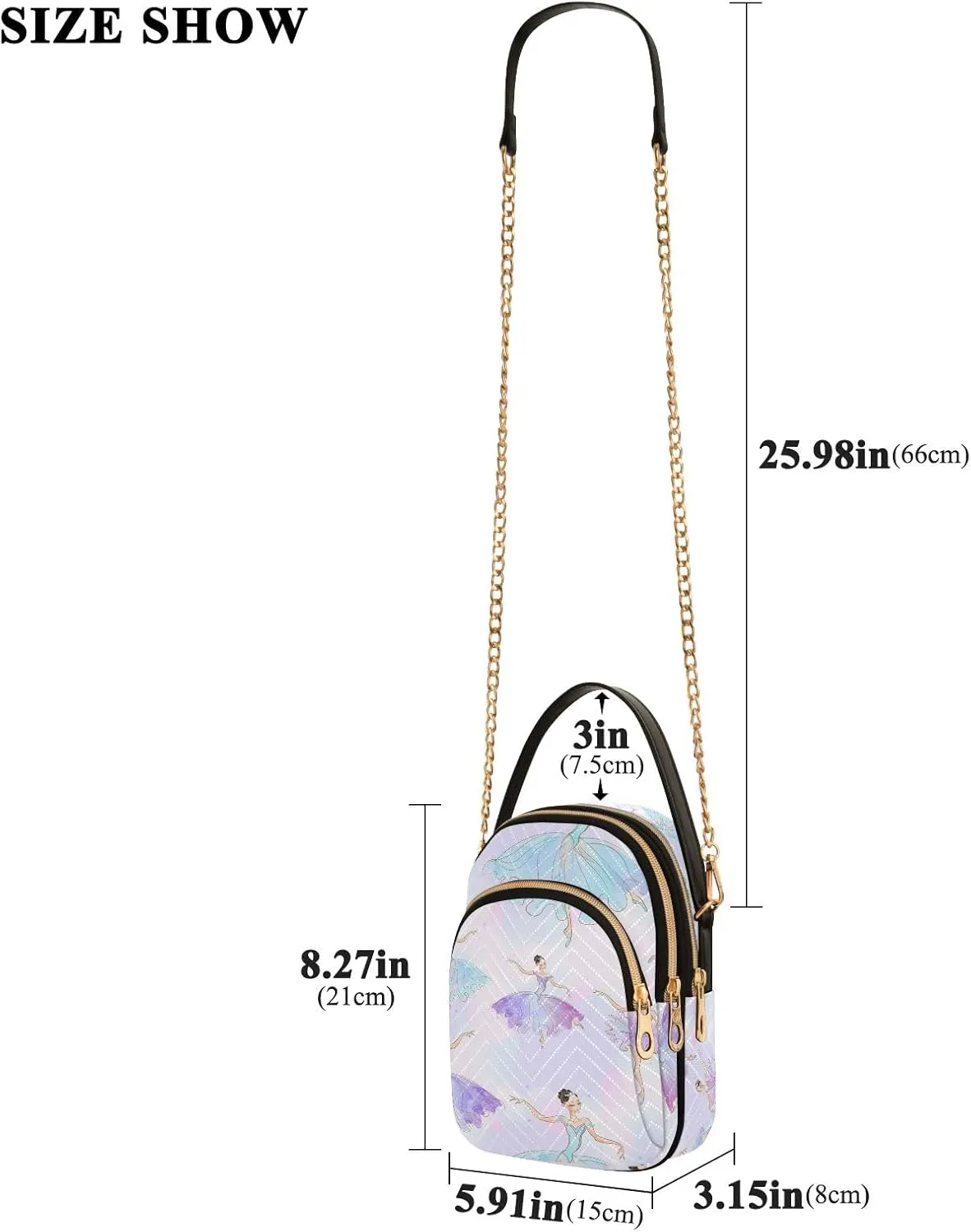 SUABO Crossbody Bag for Women, Cute Phone Purse Detachable Chain Bag Shoulder Handbag Wallet