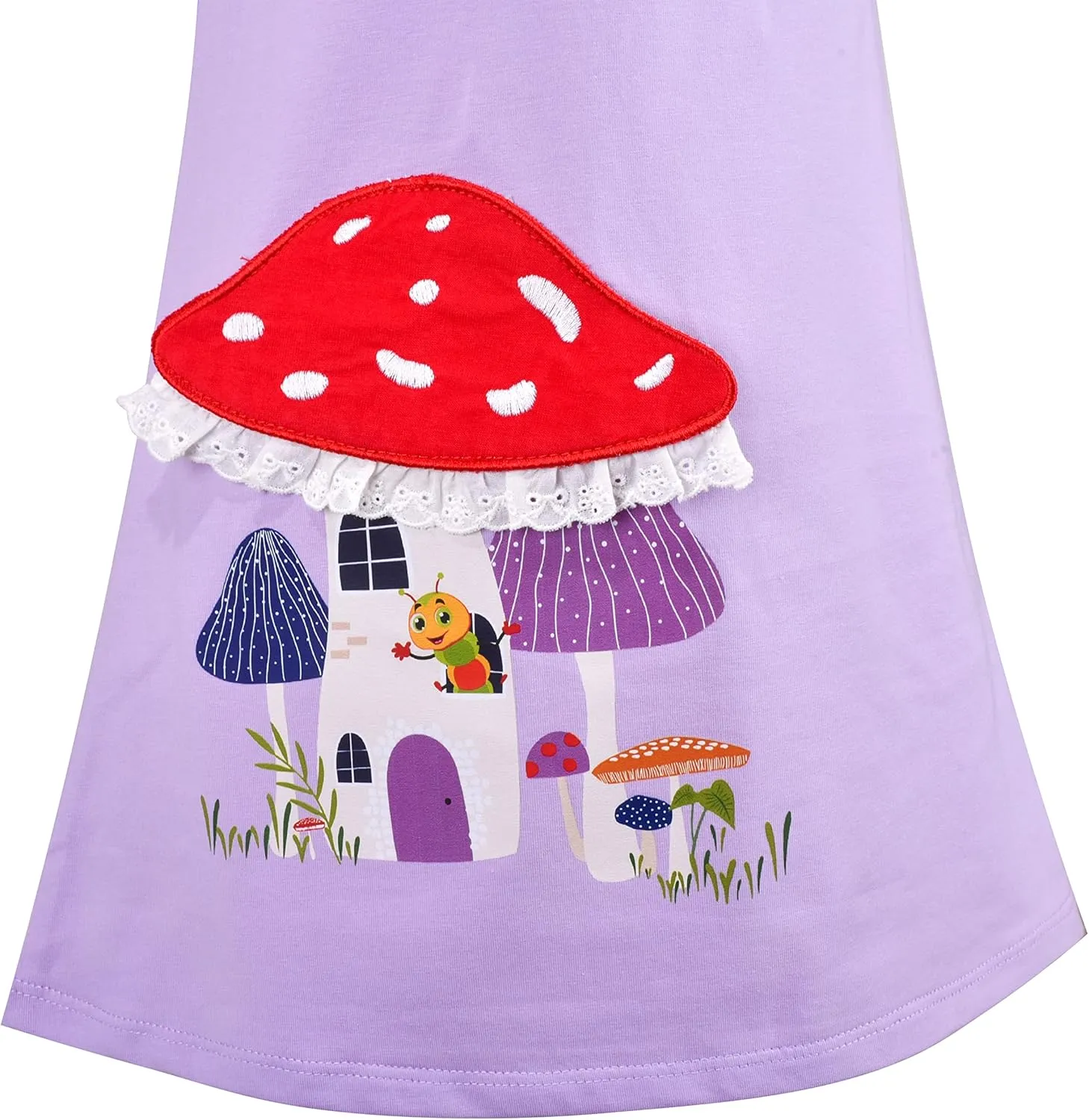 Sunny Fashion Girls Dress Tee Shirt Forest Tree House Applique Squirrel Size 3-8