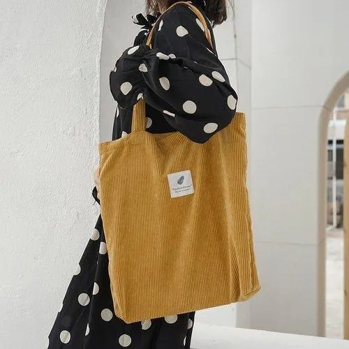 Sustainable Corduroy Tote Bag