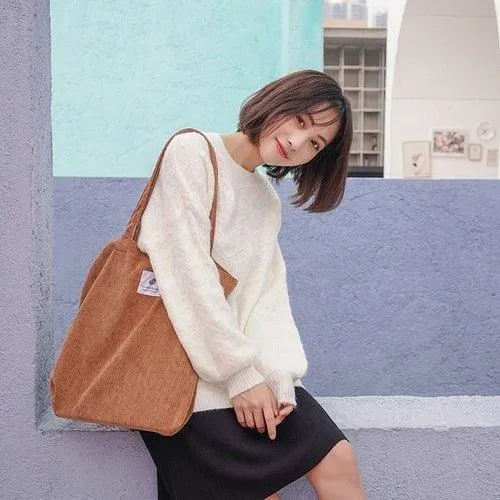 Sustainable Corduroy Tote Bag
