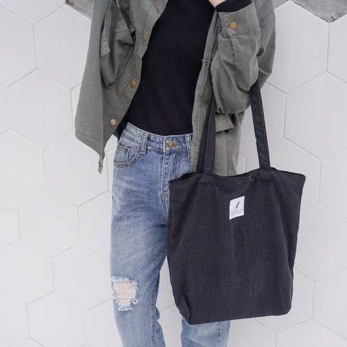Sustainable Corduroy Tote Bag