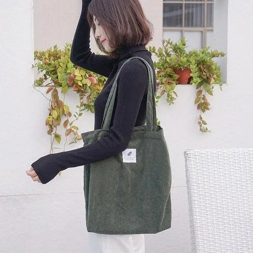 Sustainable Corduroy Tote Bag