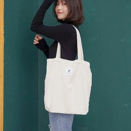 Sustainable Corduroy Tote Bag