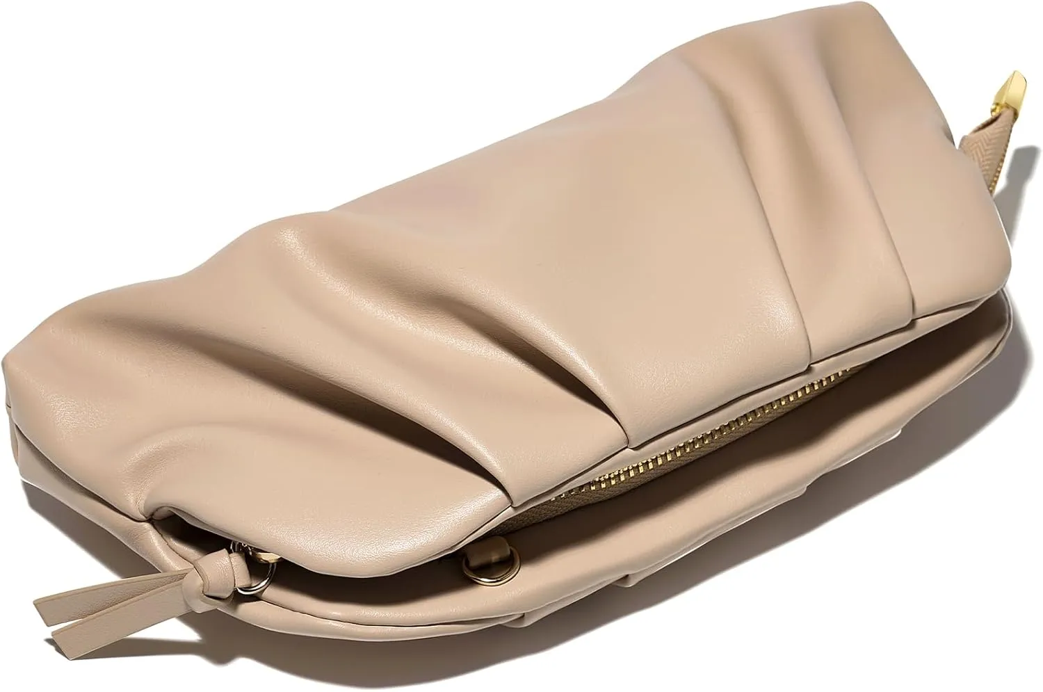 SWEETV Dressy Vegan Leather Clutch Purse for Women Formal, Soft Pleated PU Evening Clutch for Weddings, Proms, Cocktail-Gemma