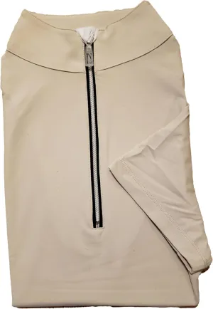 Tailored Sportsman Short Sleeve Icefil Sun Shirt, sz S, Bone/Black/Silver, Small, Pewter