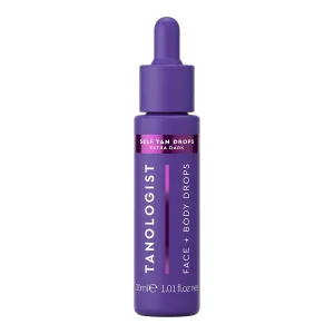 Tanologist Extra Dark Self Tan Drops, Streak-Free Body & Face Tanning Drops, For Moisturizer & Lotion, Natural Face Tanner, Skincare Ingredients, 1.01 fl. oz/30 ml Bottle