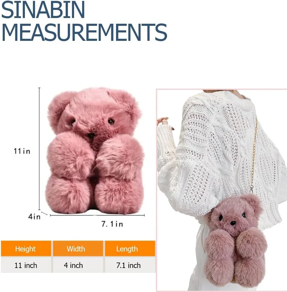 Teddy Bear Fuzzy Faux Fur Versatile Crossbody Bag