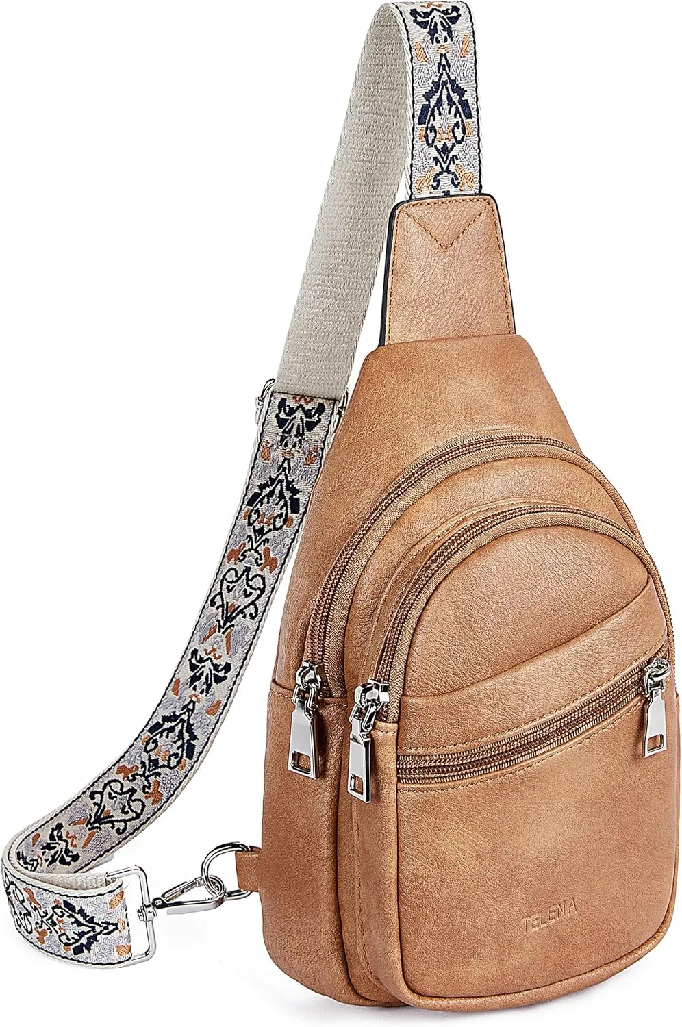 Telena Sling Bag for Women Crossbody Bags Purse for Women Vegan Leather Fanny Pack with Adjustable Strap
