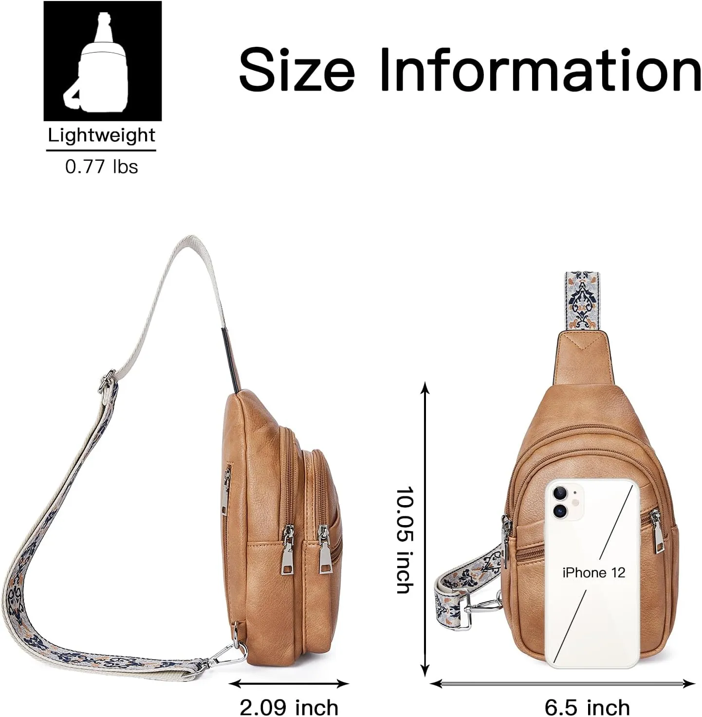 Telena Sling Bag for Women Crossbody Bags Purse for Women Vegan Leather Fanny Pack with Adjustable Strap