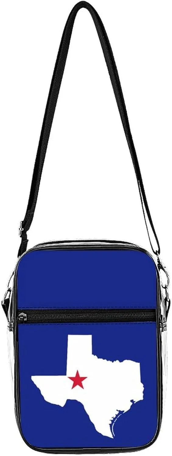 Texas Flag Map Clear Stadium Crossbody Bags Adjustable Strap Shoulder Purse for Women and Men