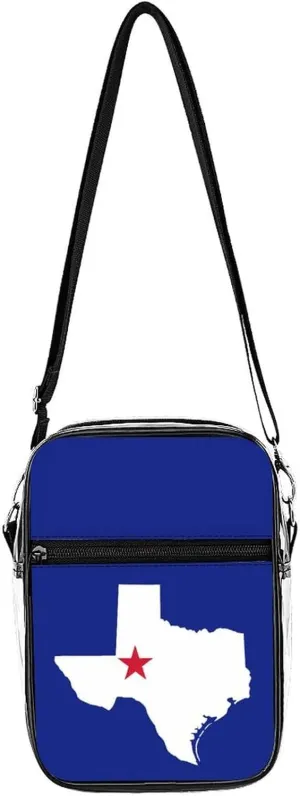 Texas Flag Map Clear Stadium Crossbody Bags Adjustable Strap Shoulder Purse for Women and Men