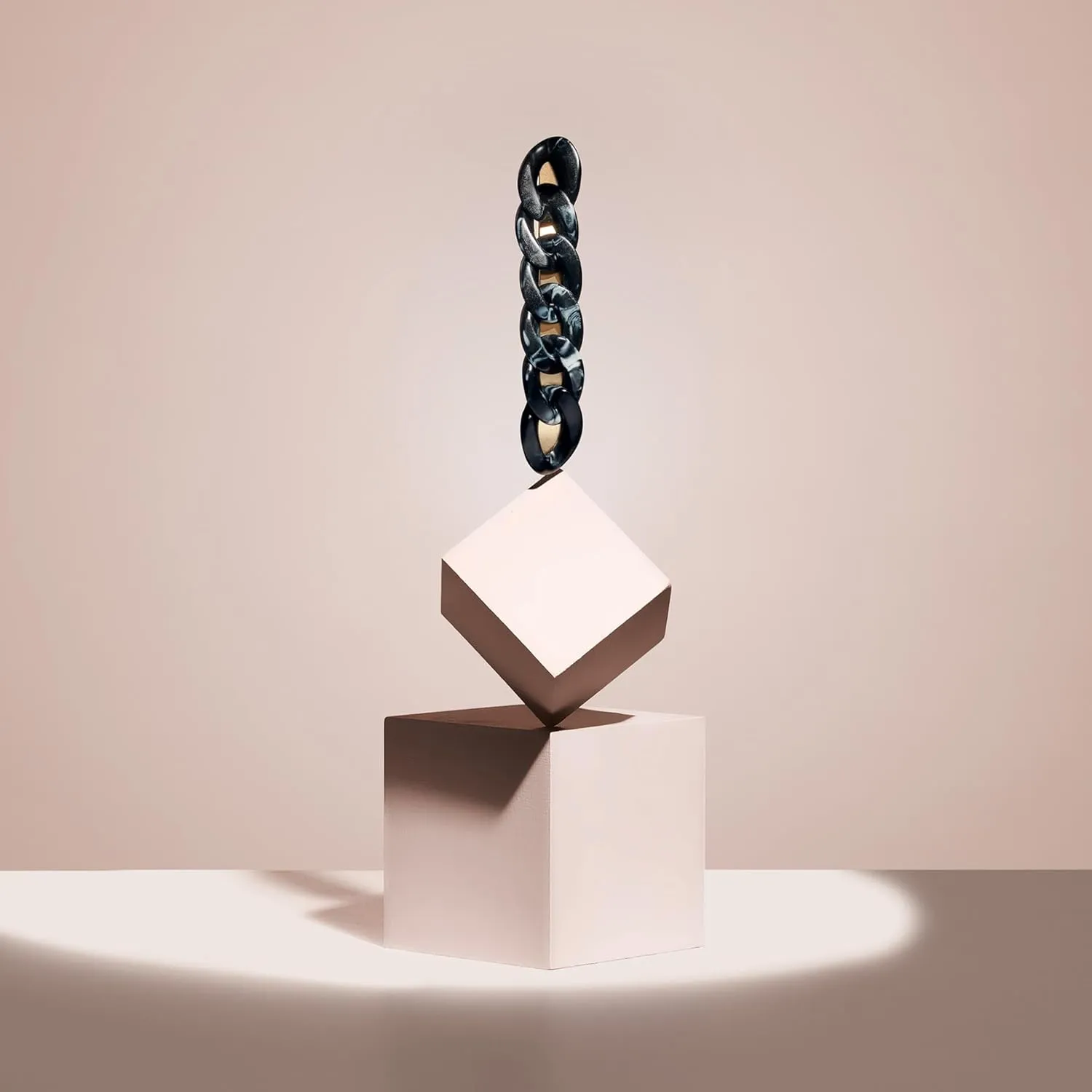 The Hair Edit Marble Link Baguette - Large Black Marble Chain Link Barrette