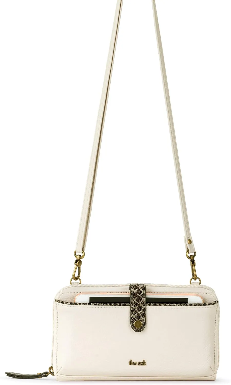 The Sak Iris Large Smartphone Crossbody Bag in Leather, Detachable Wristlet Strap