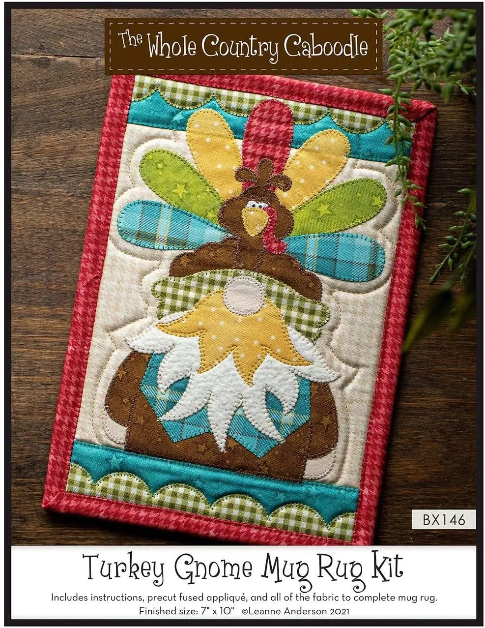 The Whole Country Caboodle Turkey Gnome Mug Rug Kit Pattern