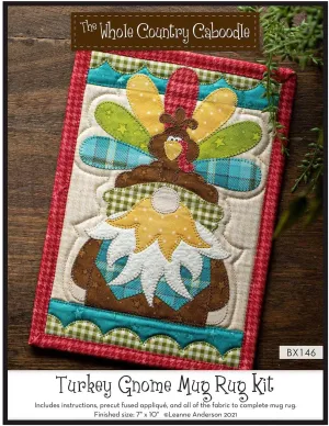 The Whole Country Caboodle Turkey Gnome Mug Rug Kit Pattern