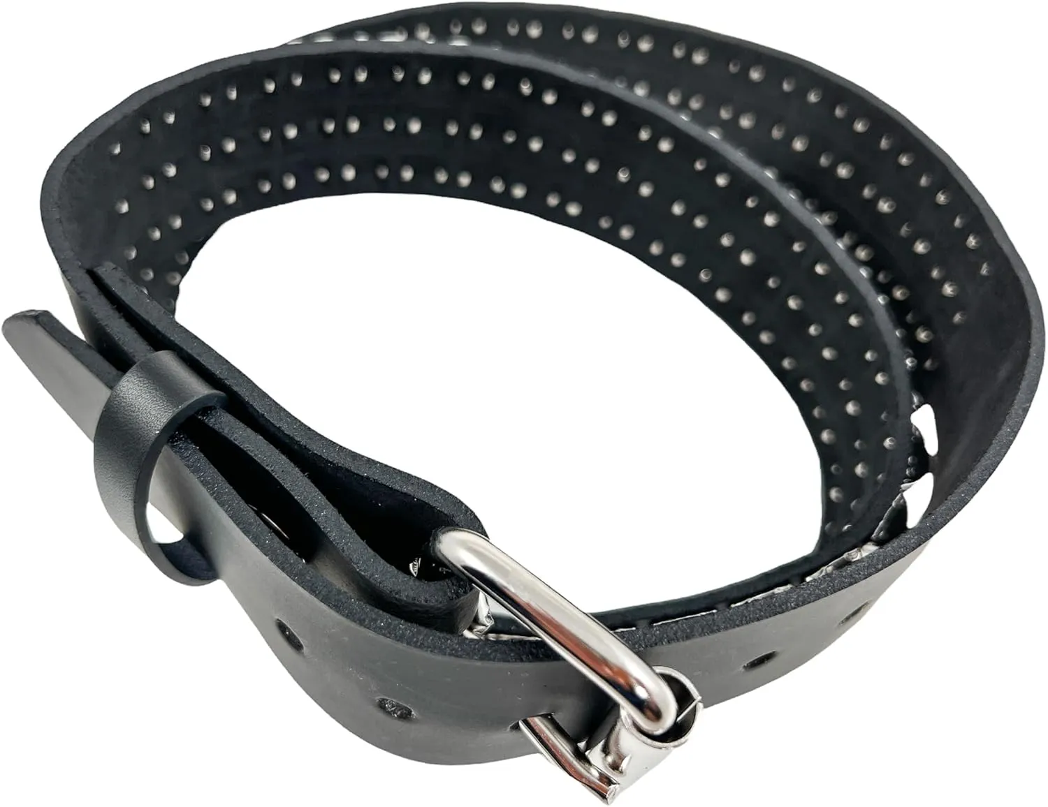 Three Row Pyramid Stud Belt Made In USA Genuine Leather Punk Goth Thrash Metal
