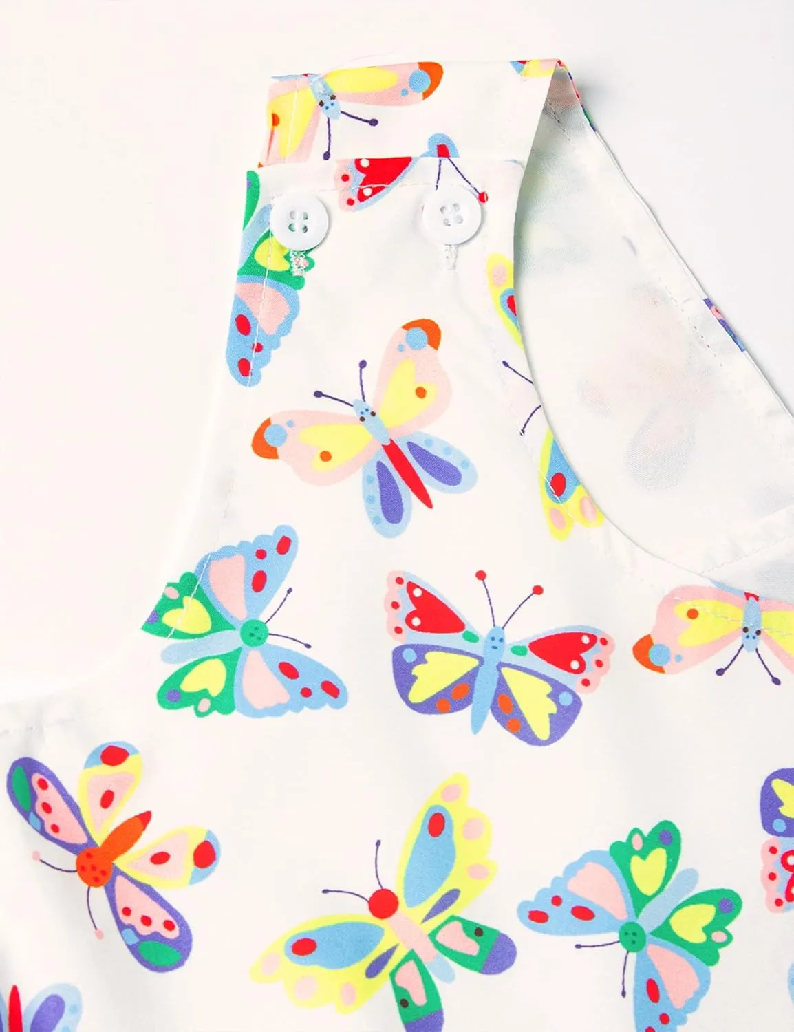 Toddler Girls Dresses Casual Back School Sleeveless Cross Straps Cutout Lined Elastic Waist Pattern Applique
