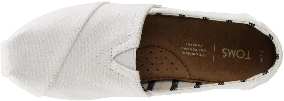 TOMS womens Toms Women's White Canvas Alpr Esp
