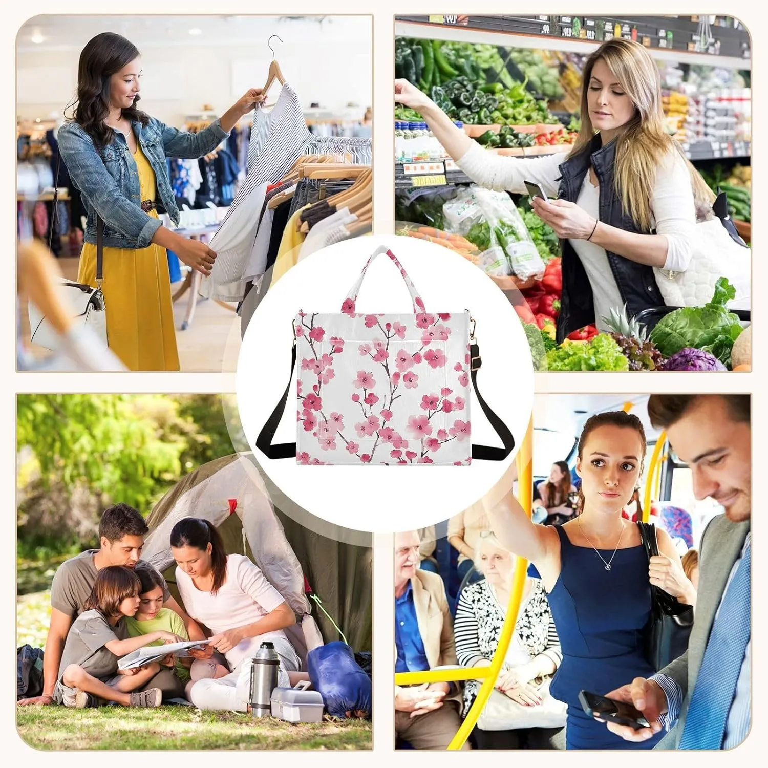 Tote Bag for Women with Inner Pockets Corduroy Crossbody Shoulder Purse Bags for Trip Office Work 13.7 * 4.9 * 12.2IN