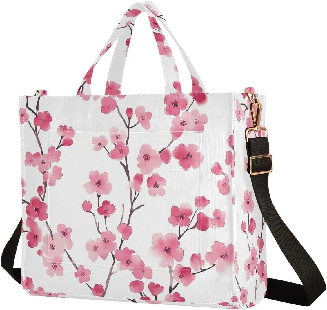 Tote Bag for Women with Inner Pockets Corduroy Crossbody Shoulder Purse Bags for Trip Office Work 13.7 * 4.9 * 12.2IN
