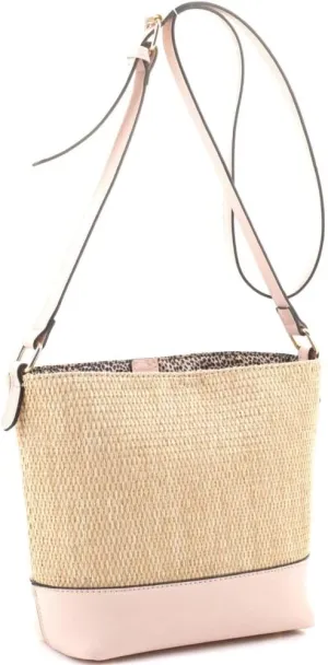Trendeology Emilia Womens Girls Straw Bucket Soulder Bag Crossbody Purse Handbag