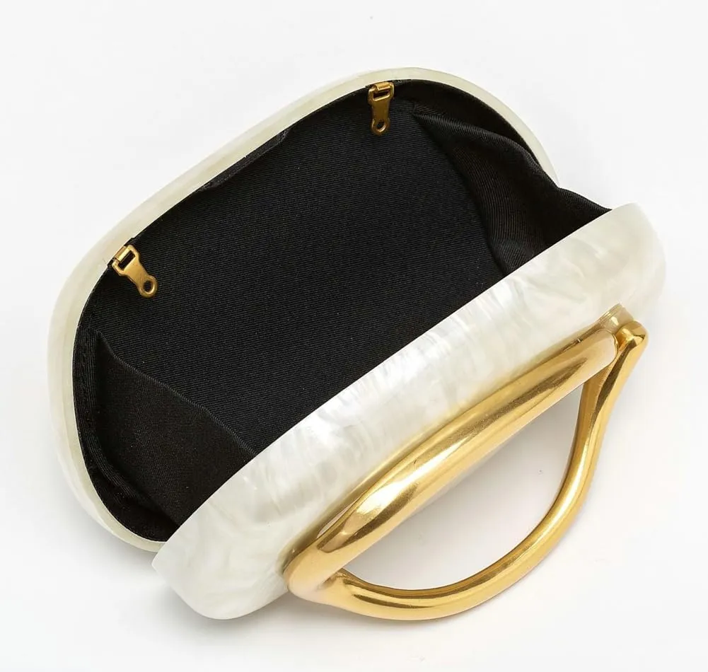 Trendy Vegan Leather Clutch Bag Evening Handbag Y2K Crossbody Bag For Women Womens Casual Summer Beach Purse Metal Handle