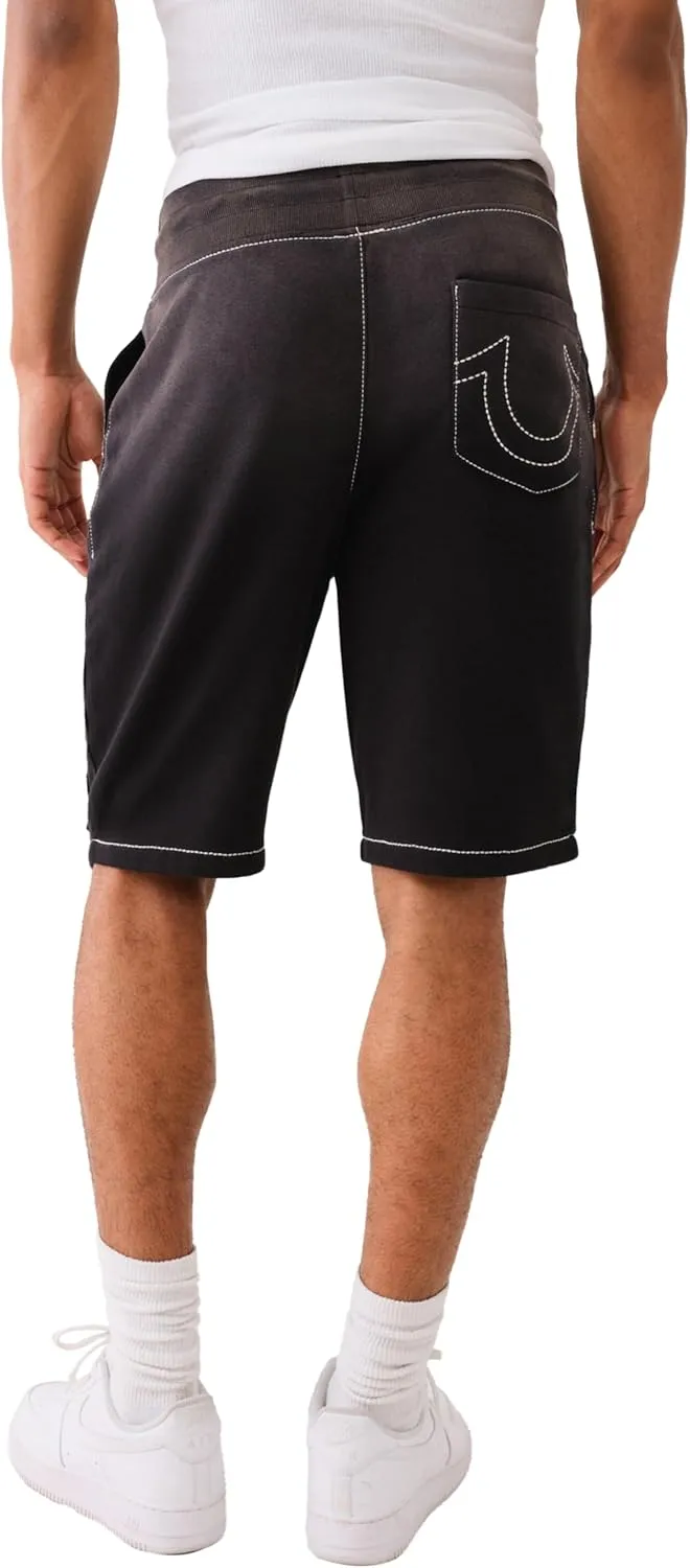 True Religion Men's Worn Applique Big T Jog Short