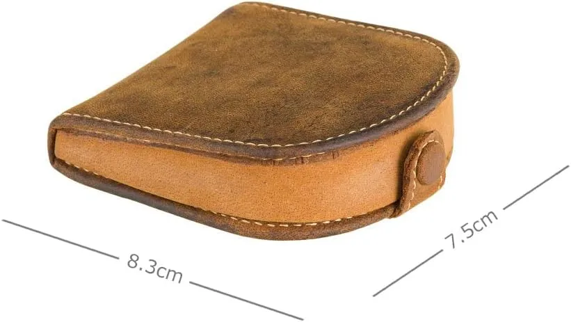 TRY-5 Smooth Soft Leather Coin Purse Pouch Tray/Money Change Holder (Tan)