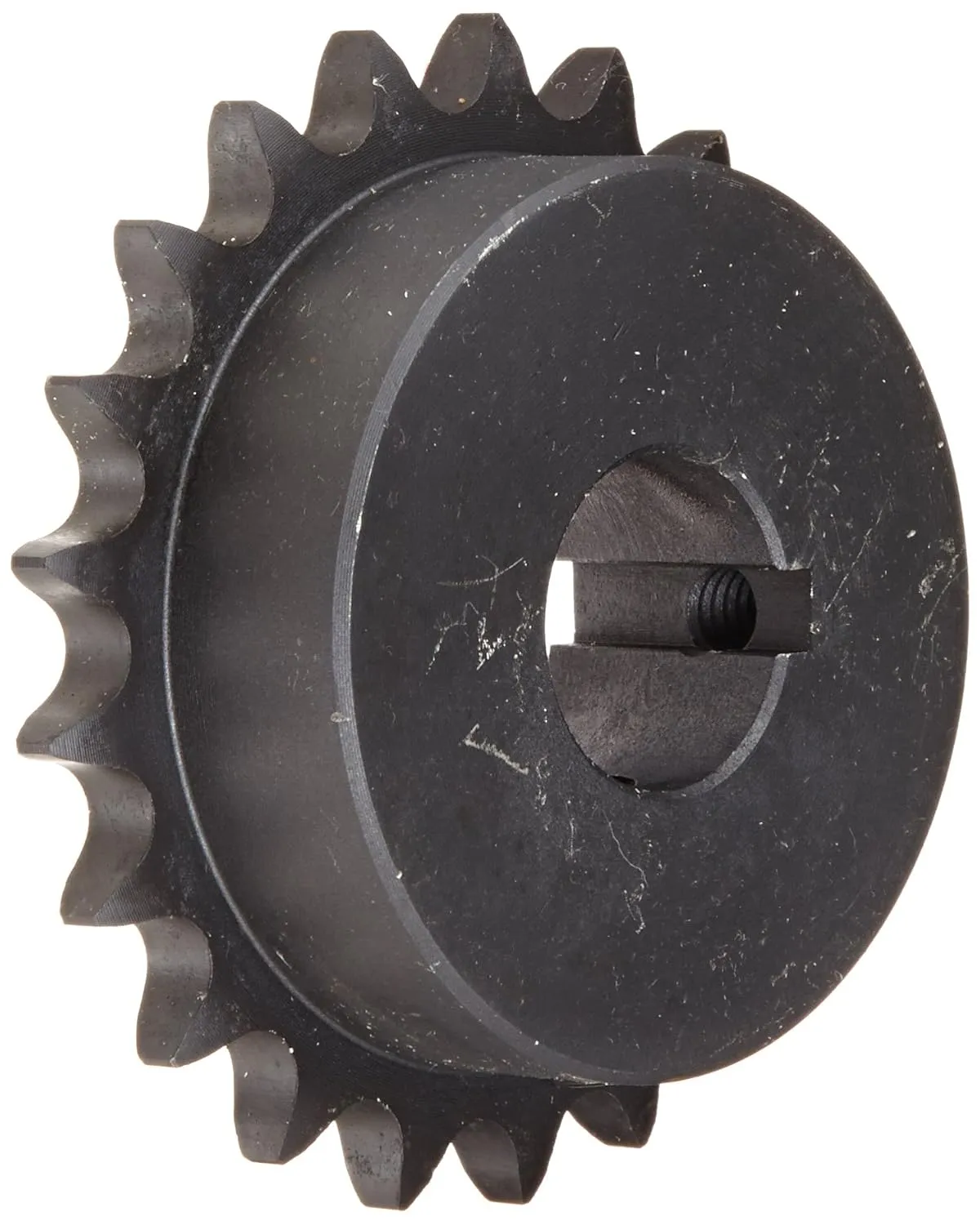 Tsubaki 40B21F-1 Finished Bore Sprocket, Single Strand, Hardened Teeth, Inch, #20 ANSI No., 1/2" Pitch, 21 Teeth, 1" Bore