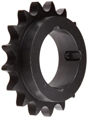 Tsubaki H60BTL17 Roller Chain Sprocket, Single Strand, Taperlock Design, Hardened Teeth, 1610 Bushing Required, 17 Teeth, #60 ANSI No., 3/4" Pitch