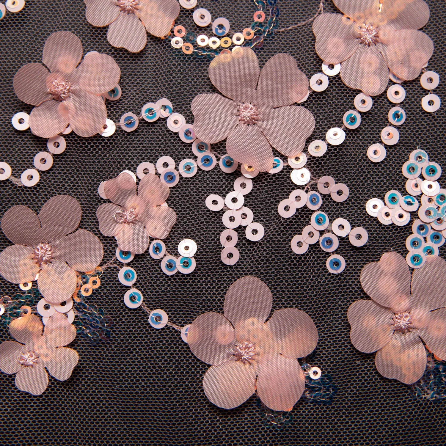Tulle Lace Fabric Embroidered with Applique and Incredible 3D Floral Pattern 52" Wide | Exquisite Fabric