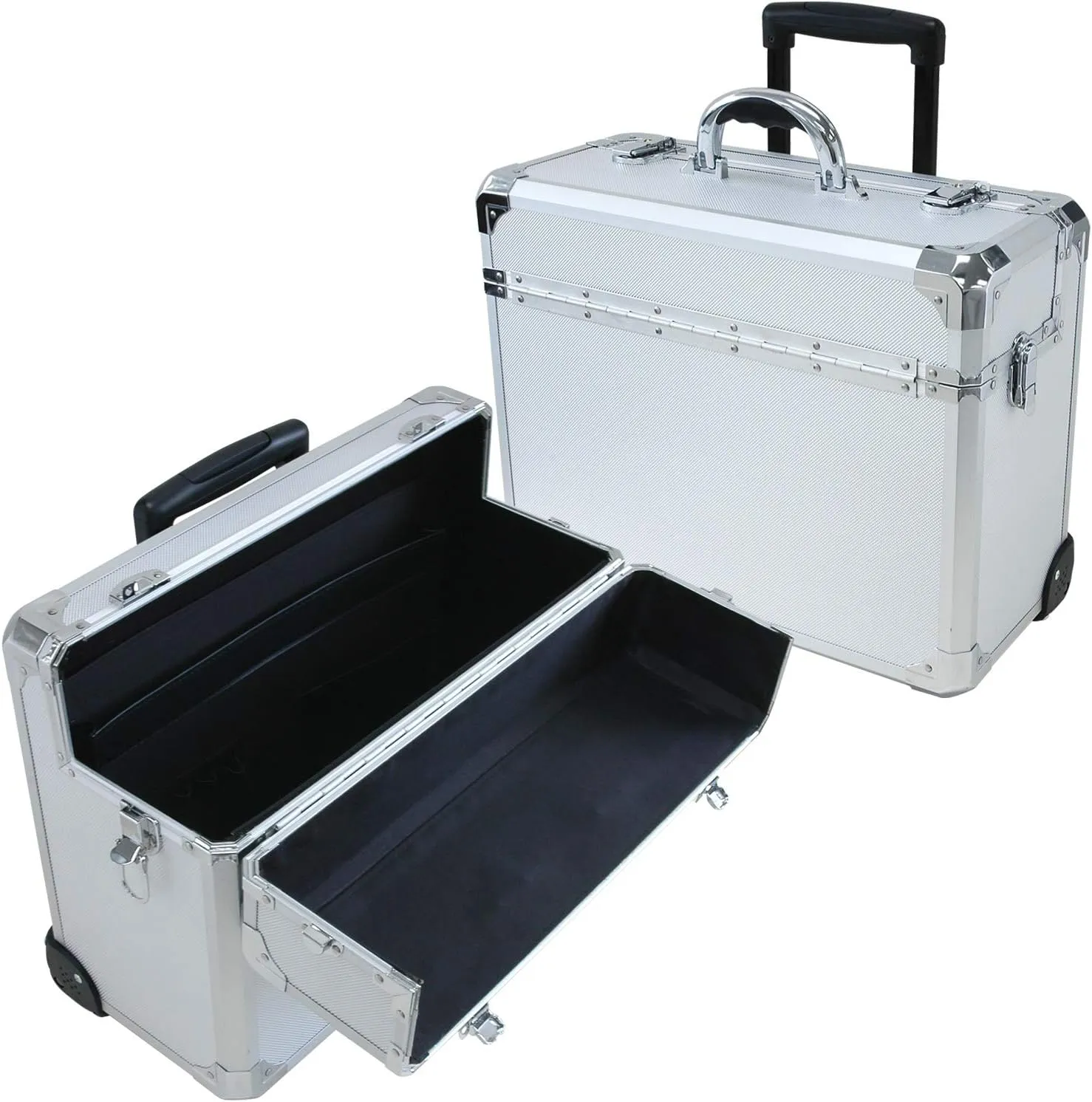 T.z Apl-410t Sd Wheeled Pilot Case, 18-1/4 X 8 X 13-3/4 in, Silver, One Size