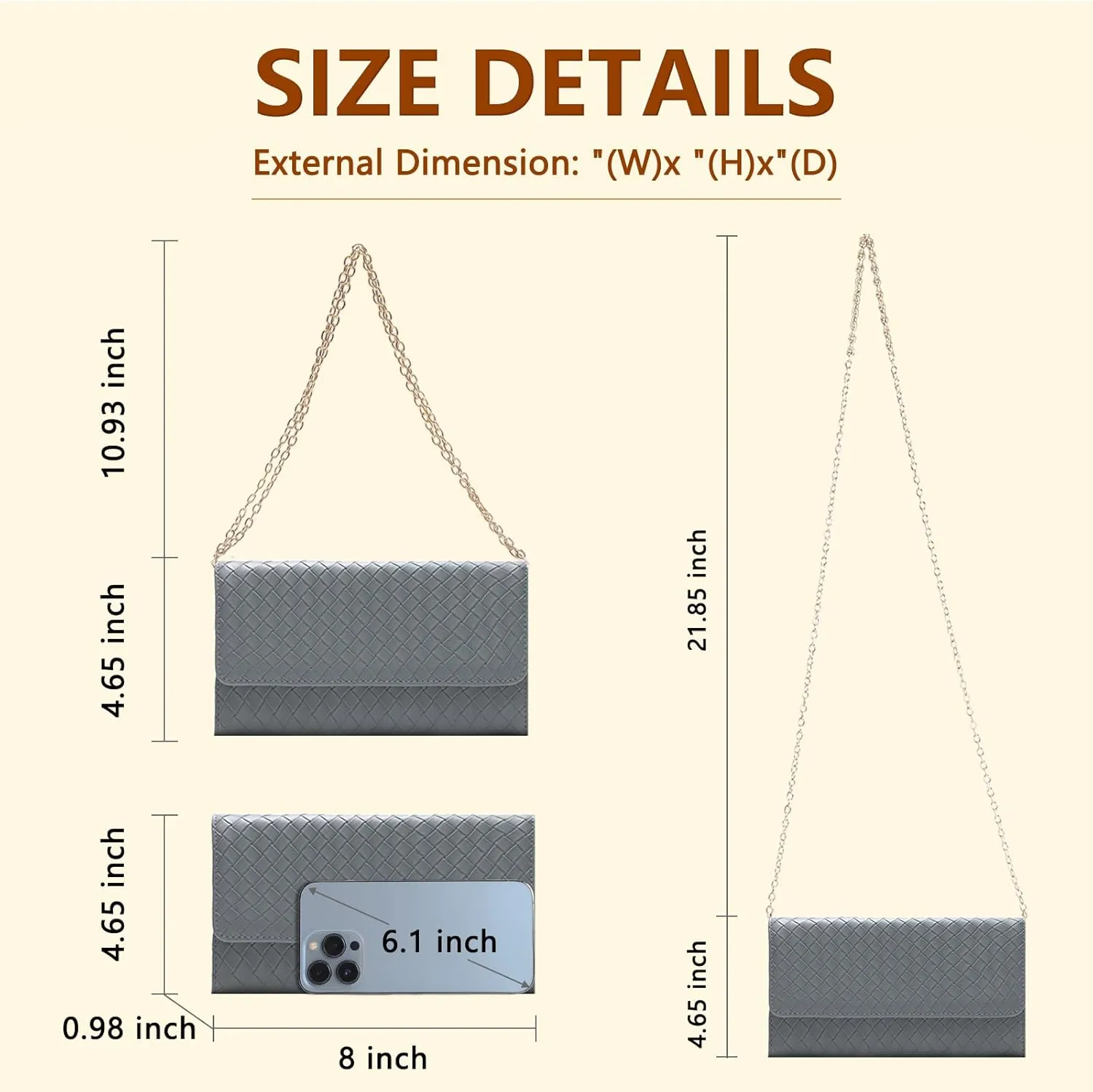 U U Crossbody Bags for Women, Handbags Cell Phone Wallet Small Purse with Credit Card Slots and Removebale Chain
