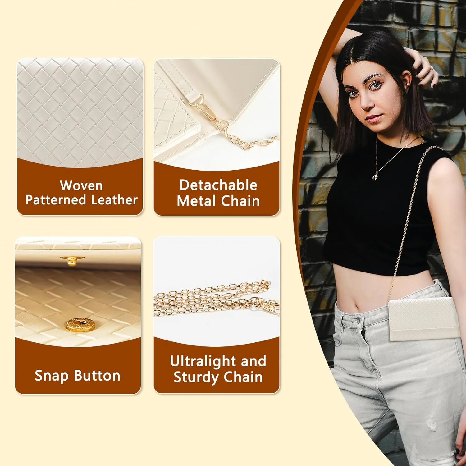 U U Crossbody Bags for Women, Handbags Cell Phone Wallet Small Purse with Credit Card Slots and Removebale Chain