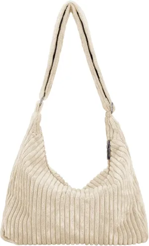 Ulisty Women Corduroy Hobo Bag Adjustable Strap Shoulder Bag Crossbody Bag Casual Purse Tote Bag Handbag